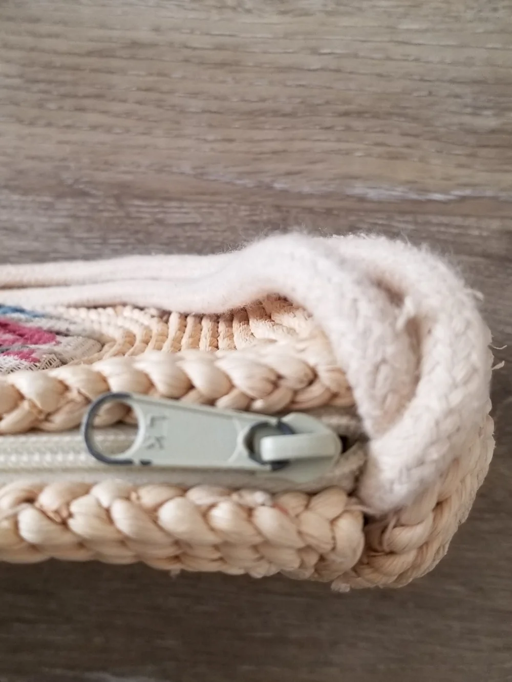 Vintage Cross Stitch Embroidery Boho Straw Shoulder Bag Cottagecore - Picture 3 of 12